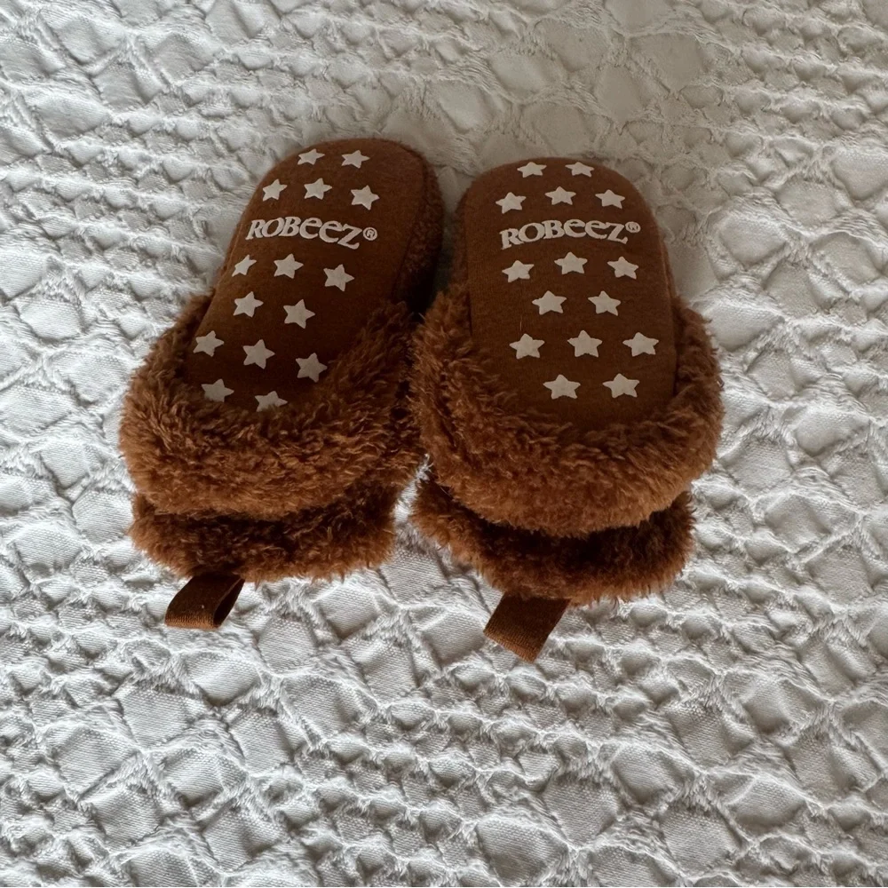 Robeez Brown Plush Baby Walker Shoes